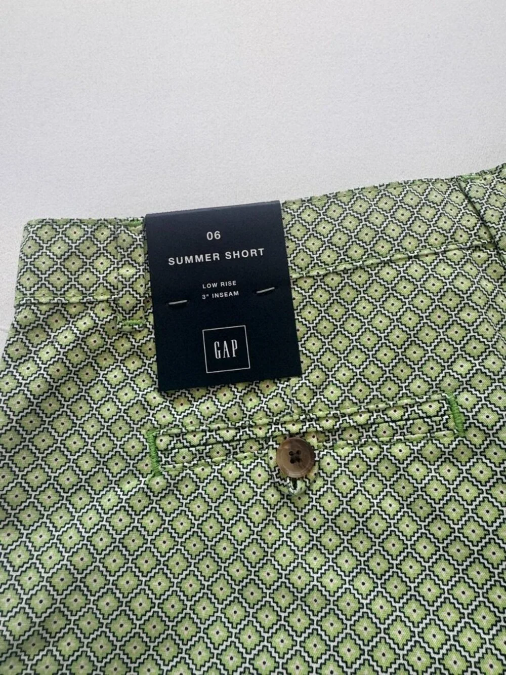 Fresh! Gap Green Geometric Summer Shorts – Size 6 NWT